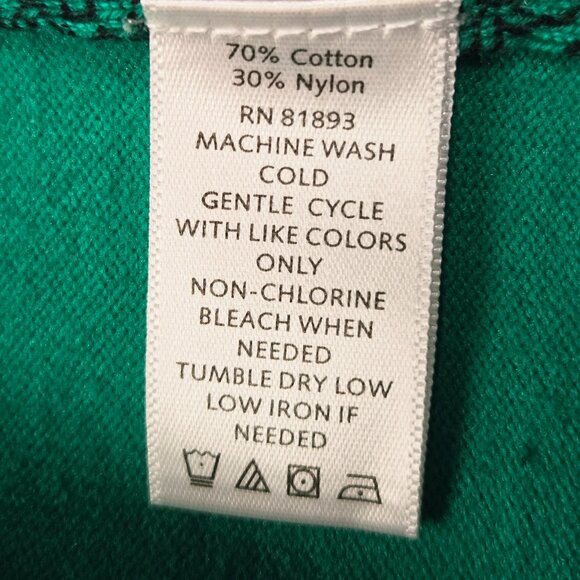 Isaac Mizrahi Live! Paisley Printed Cardigan/Sweater Green/Navy Button Closure S - Picture 7 of 9